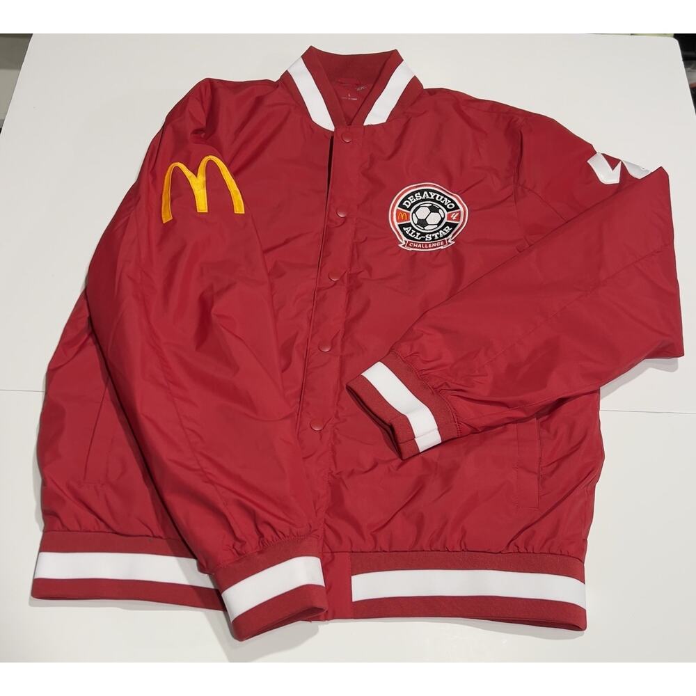 McDonalds Soccer Jacket Mens Large Red Desayuno All Star Challenge Event Seattle
